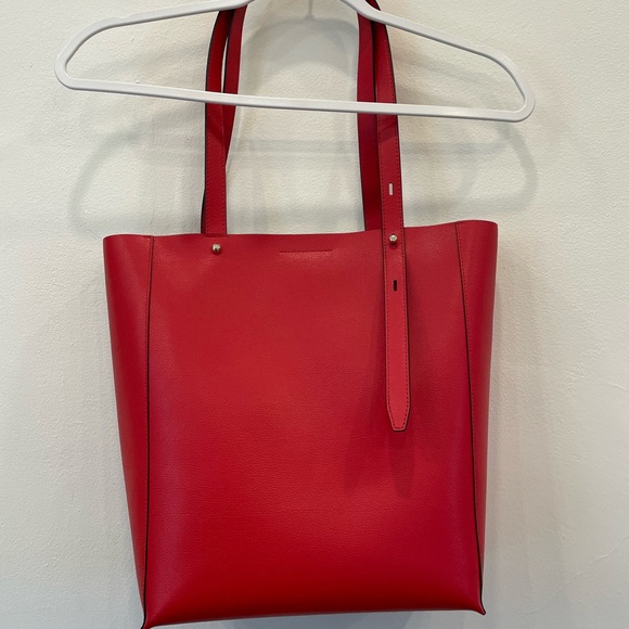 NWT Rebecca Minkoff Stella Leather Tote Bag Tomato / Red - Picture 7 of 14